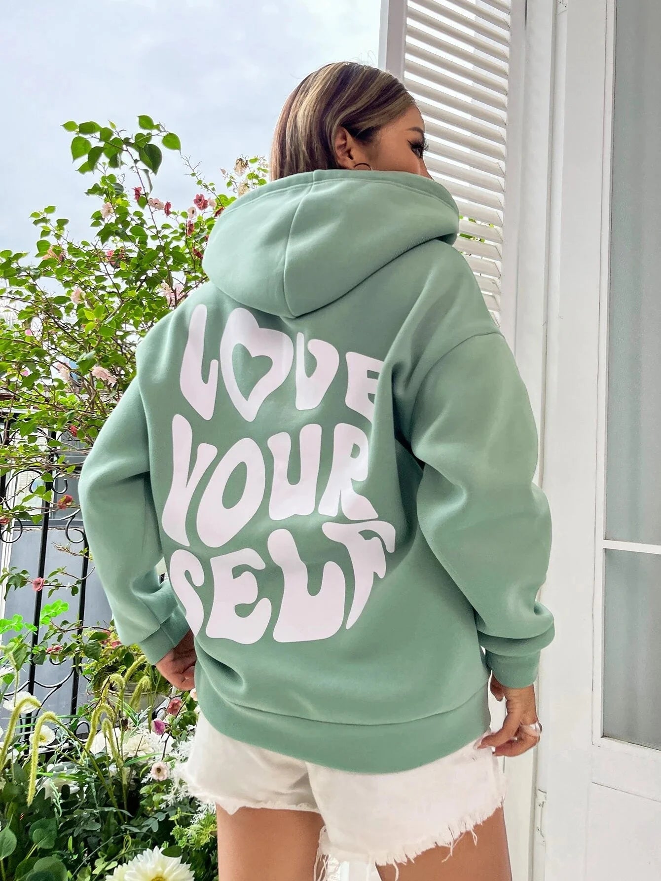 Sudadera Con Capucha Love Yourself Mensaje Inspirador Ana