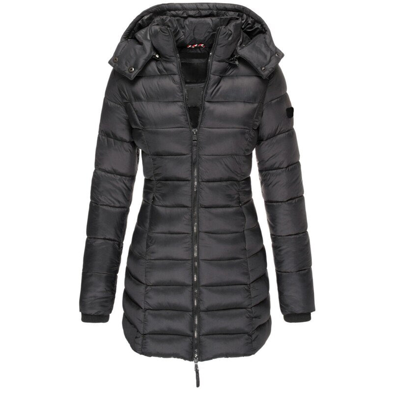 Chaqueta de Poliéster Elegante Con Capucha Y Cremallera Ana