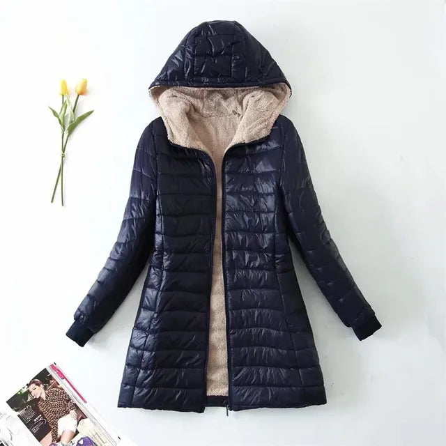 Chaqueta de Algodón con Capucha Mediana Reversible Ana