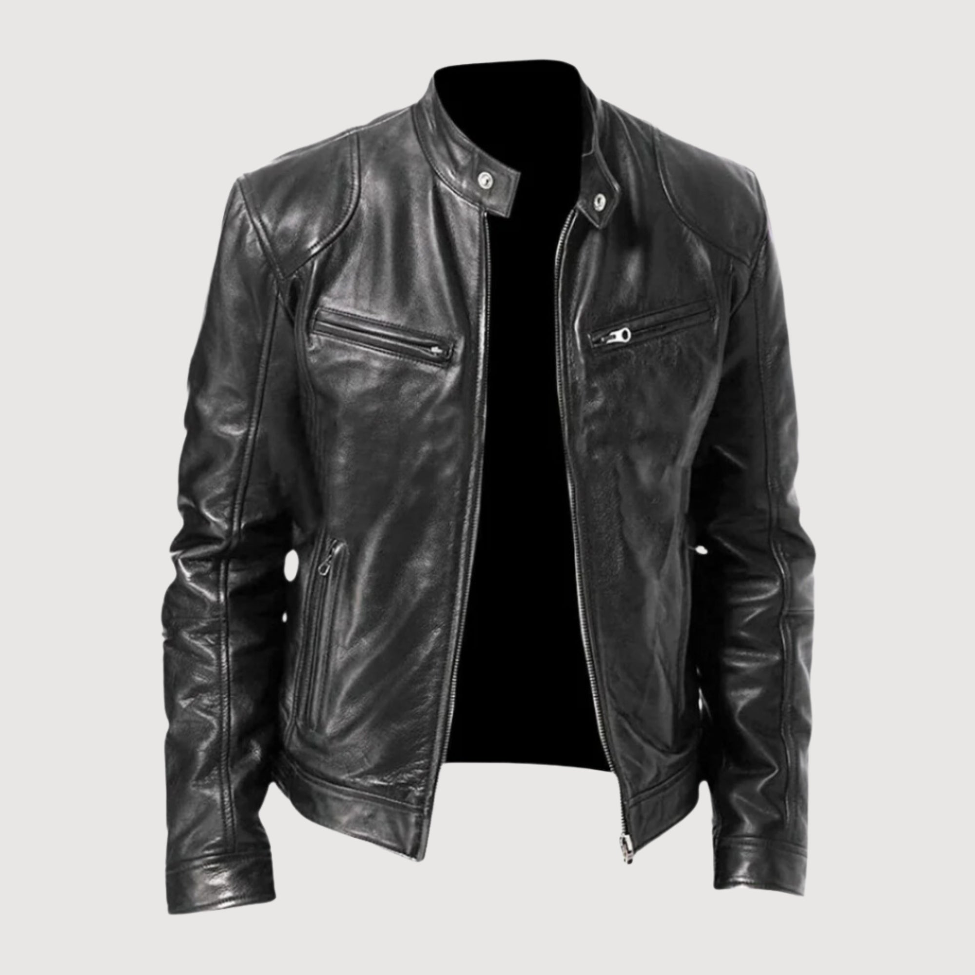 Chaqueta De Cuero Premium Con Estilo Moderno Carlos