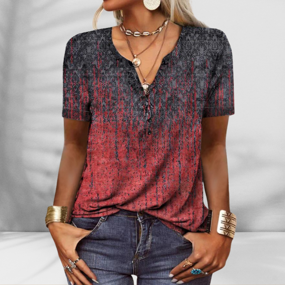 Blusa Boho Louren Manga Corta Estampado Floral Sofía
