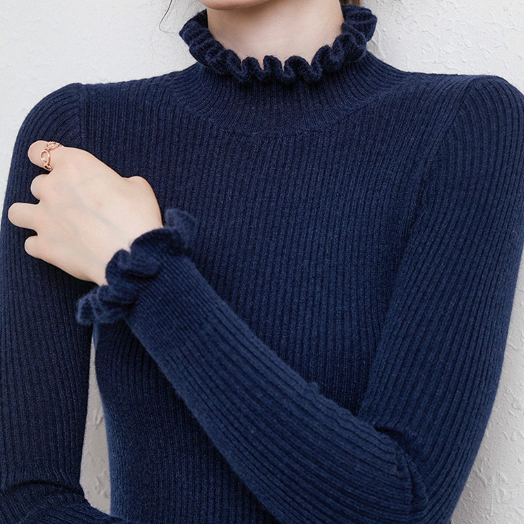 Organic Silk Turtleneck Sweater Warm Cozy