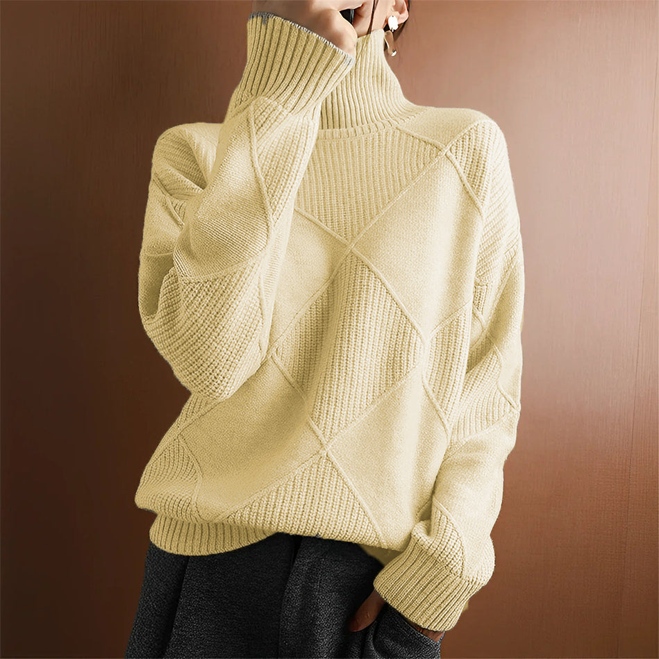 Suéter Cuello Alto Suave Y Cálido Para Mujer Estilo Ana