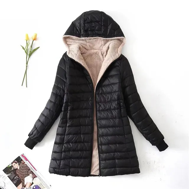Chaqueta de Algodón con Capucha Mediana Reversible Ana