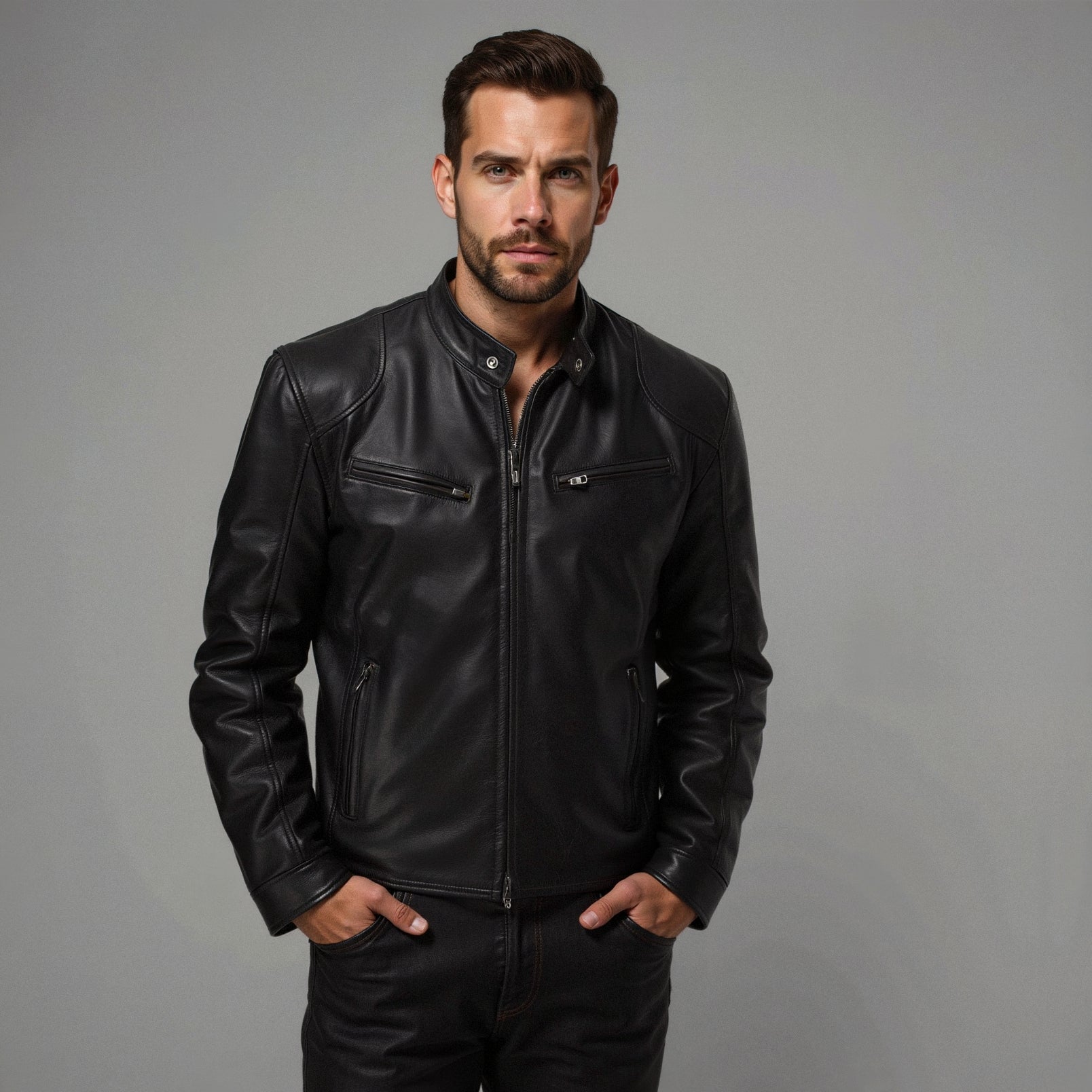 Chaqueta De Cuero Premium Con Estilo Moderno Carlos