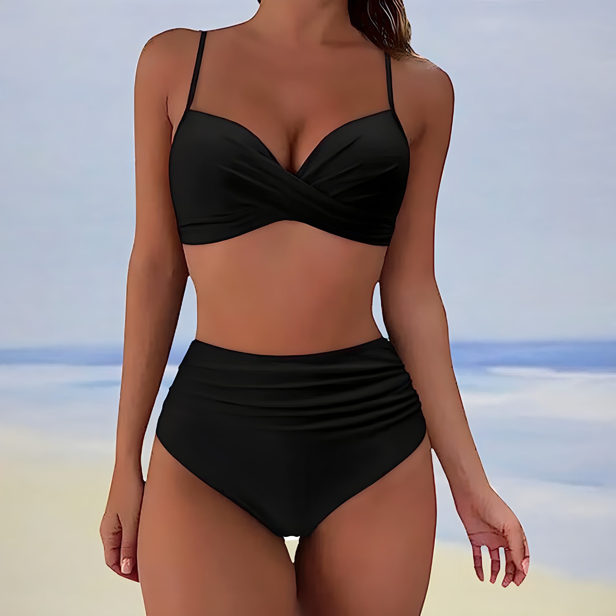 Bikini De Cintura Alta Elegante Y Cómodo Para Verano María
