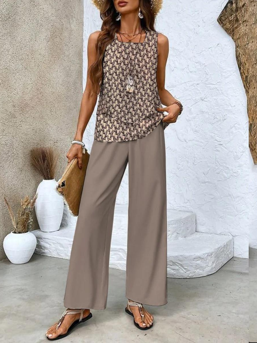 Conjunto Veraniego 2 Piezas Estampado Floral Azul Nora