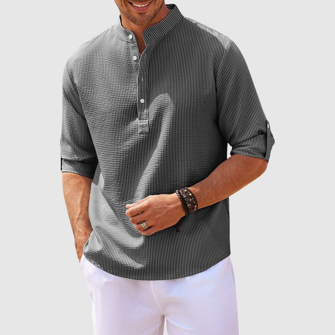 Camisa Henley Suave Y Transpirable Con Estilo Moderna Ana