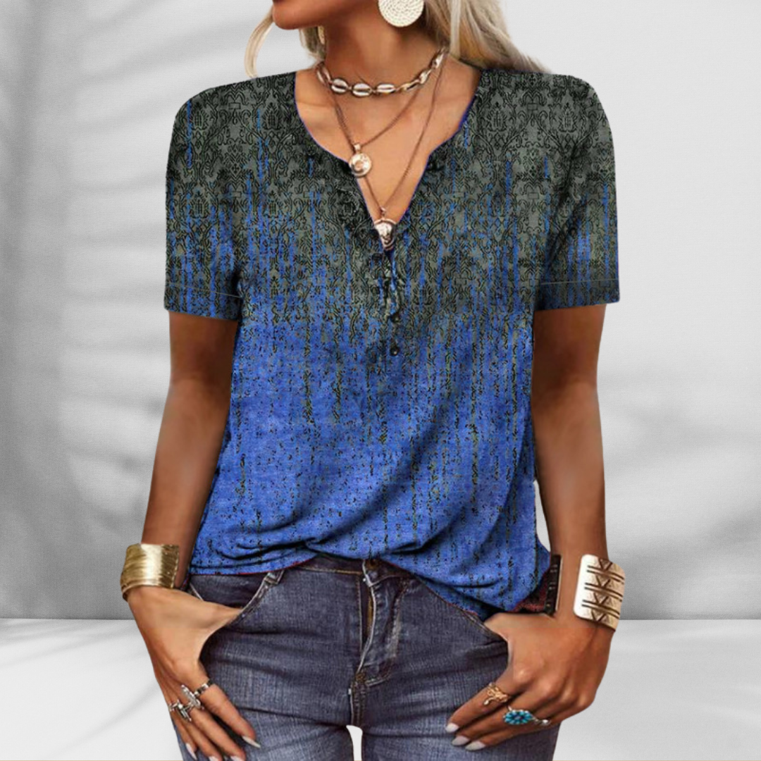 Blusa Boho Louren Manga Corta Estampado Floral Sofía