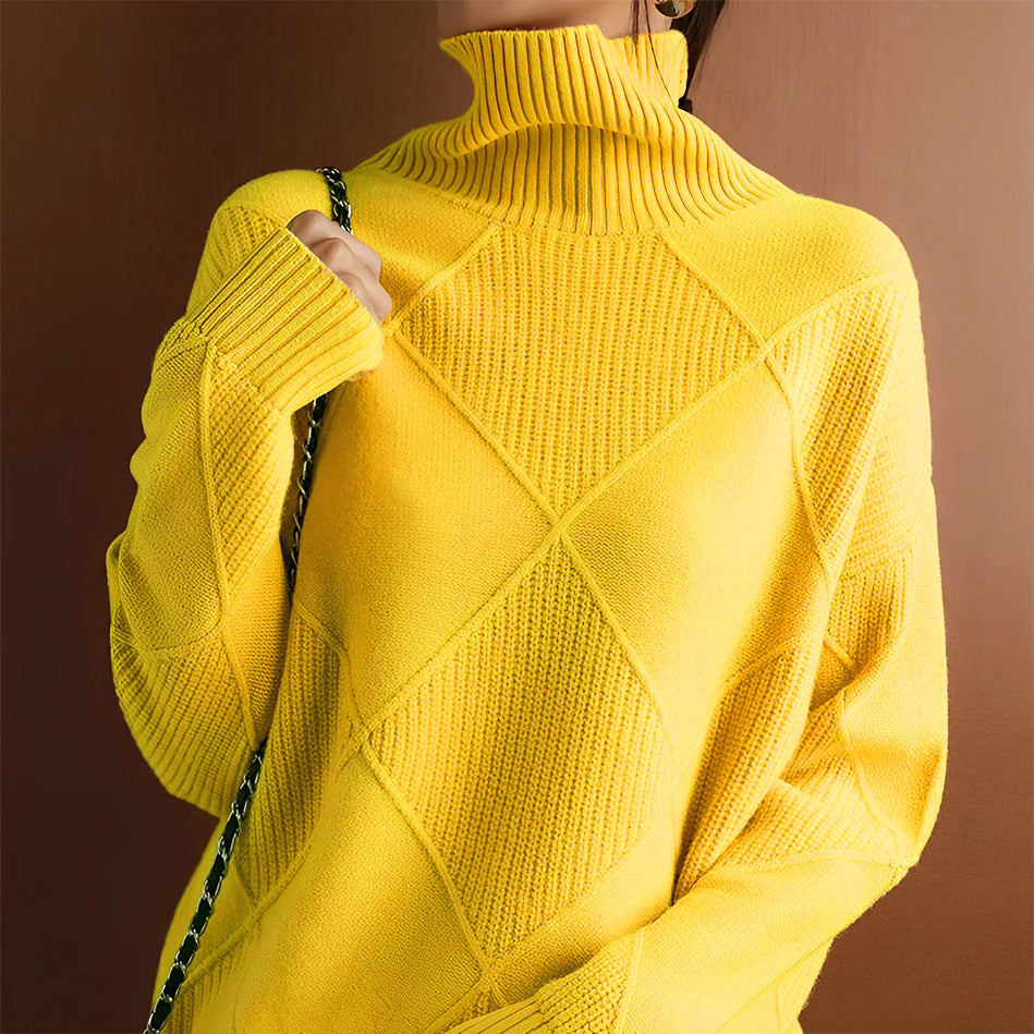 Suéter Cuello Alto Suave Y Cálido Para Mujer Estilo Ana