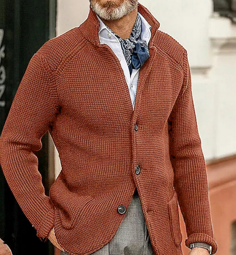Blazer Vintage Patchwork Cuello Alto Para Hombres Carlos