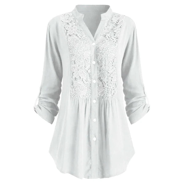 Blusa Larga Con Mangas Abullonadas Para Mujer Moderna Ana