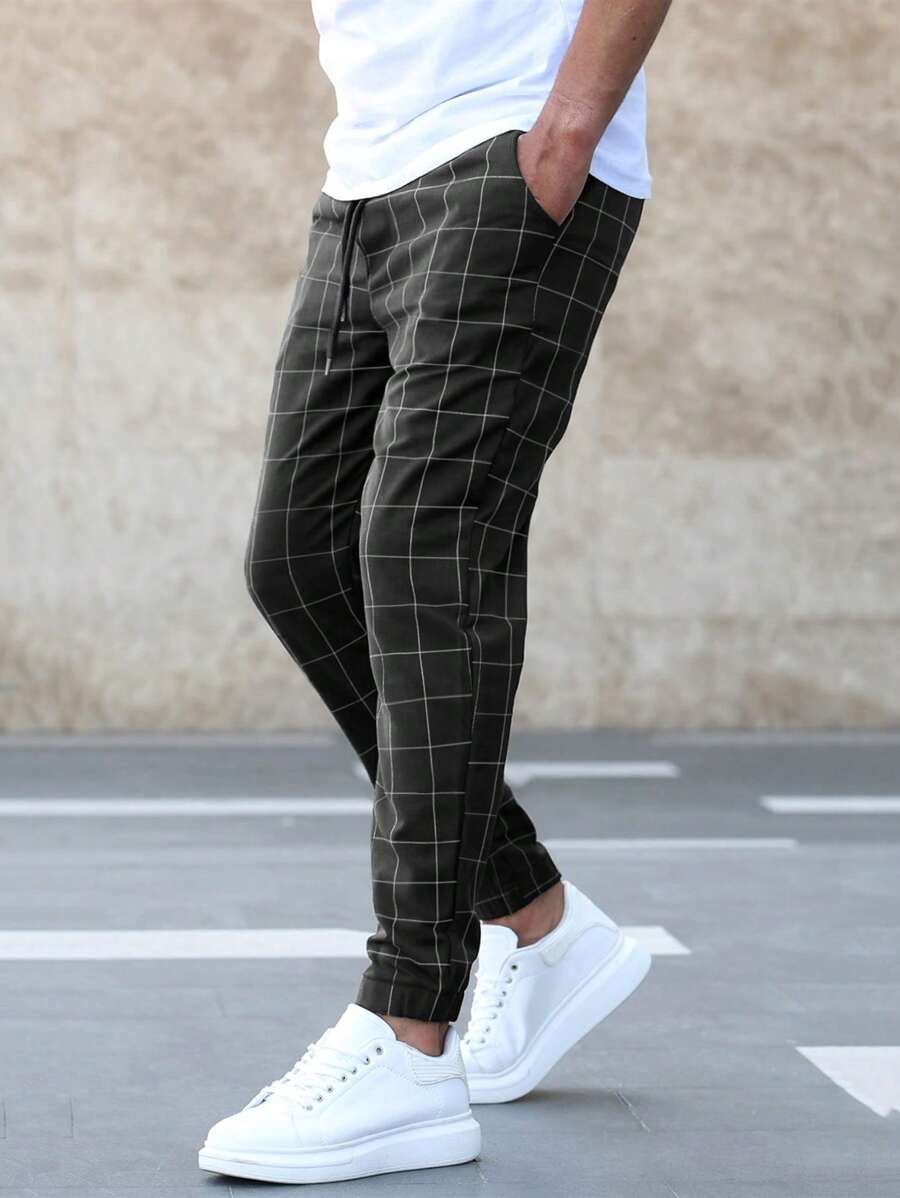 Pantalón Matteo Elegante Con Patrón De Rejilla Alejandro