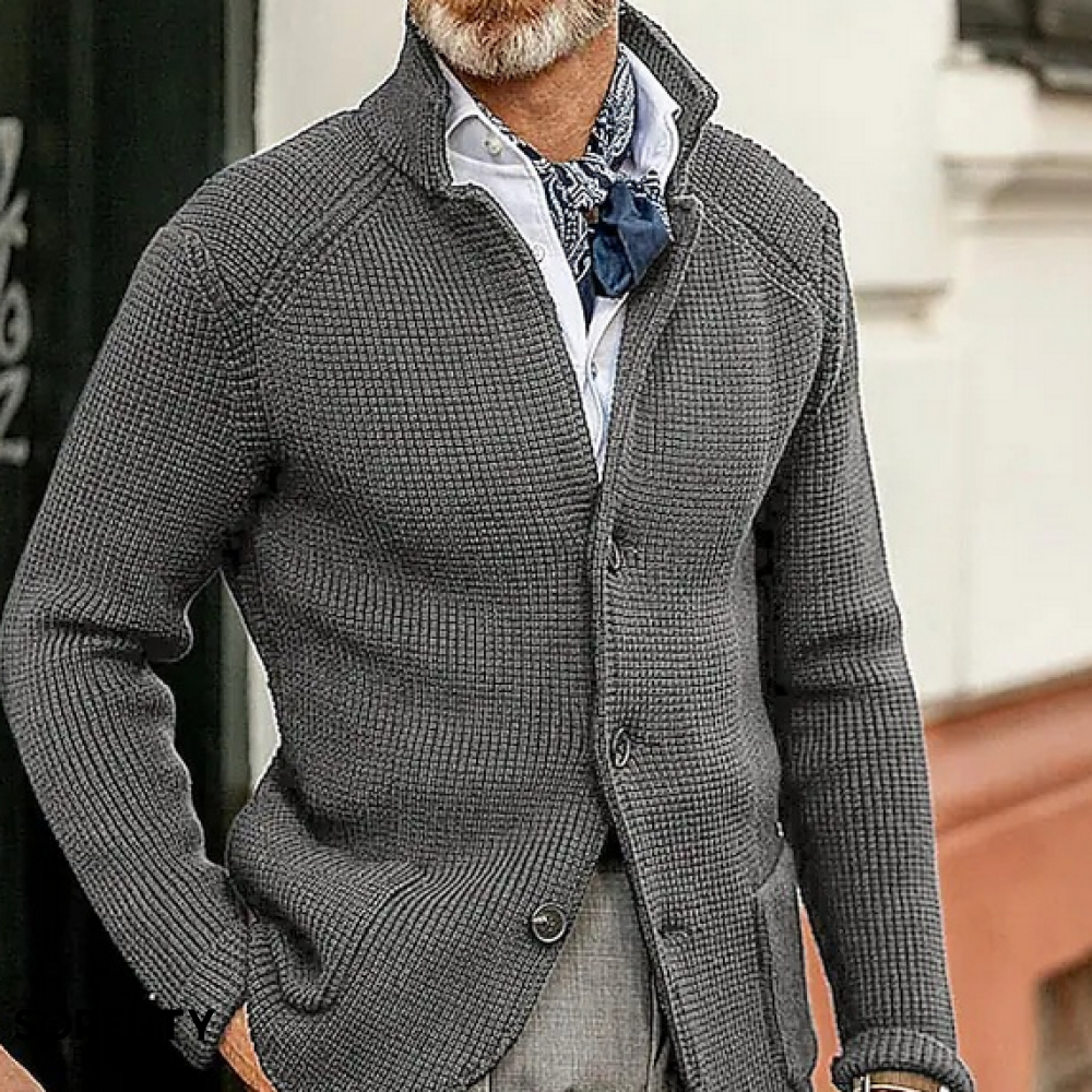 Blazer Vintage Patchwork Cuello Alto Para Hombres Carlos