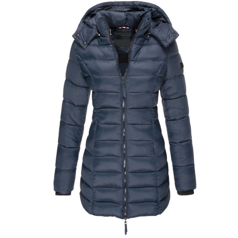 Chaqueta de Poliéster Elegante Con Capucha Y Cremallera Ana