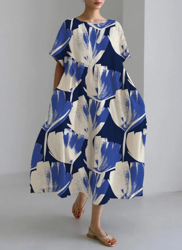 Vestido Casual Elegante Con Mangas Sueltas Cómodo Miguel