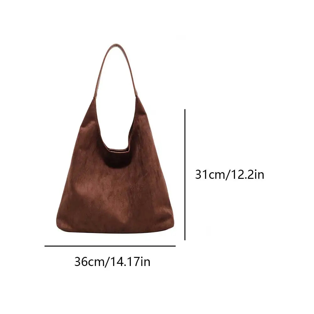 Tote Bag Large Capacity Suede Velvet Finish