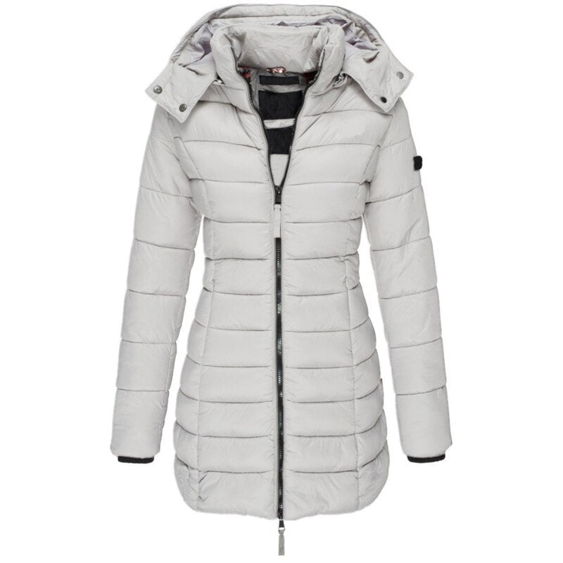 Chaqueta de Poliéster Elegante Con Capucha Y Cremallera Ana