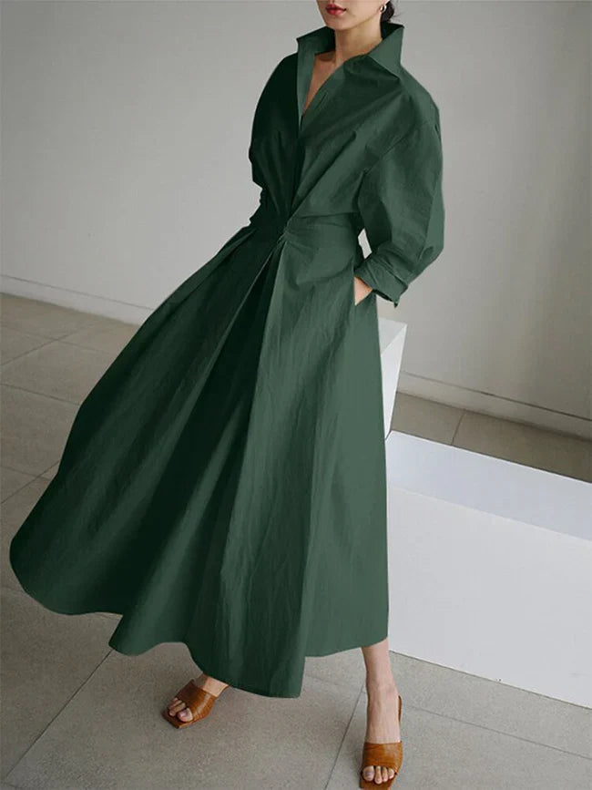 Vestido Maxi Lujo Con Aura Silueta Fluida Detalles Maria