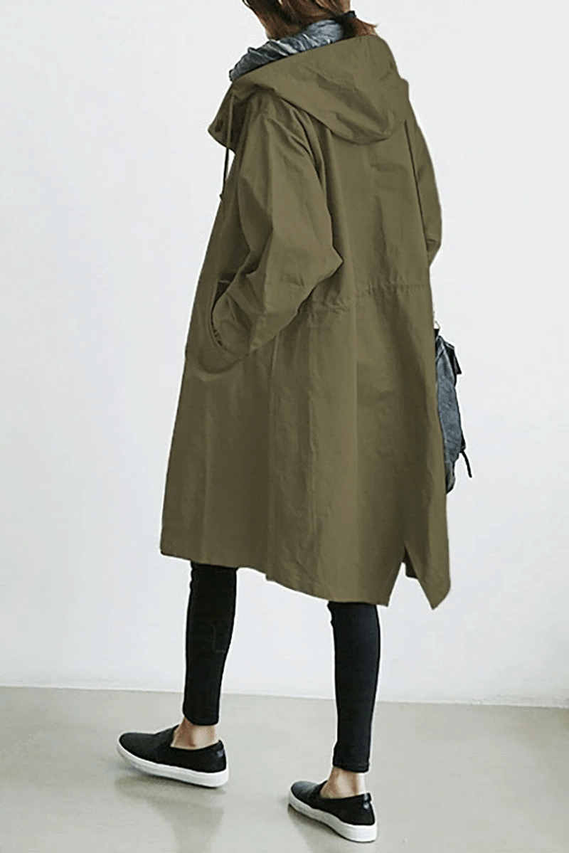 Chaqueta Cortavientos Elegante Con Capucha Ajustable Ana