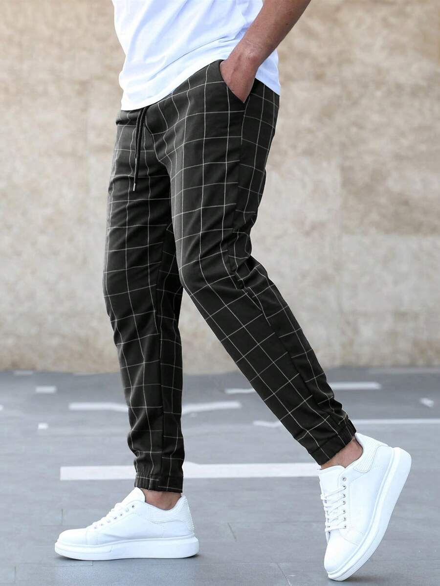 Pantalón Matteo Elegante Con Patrón De Rejilla Alejandro