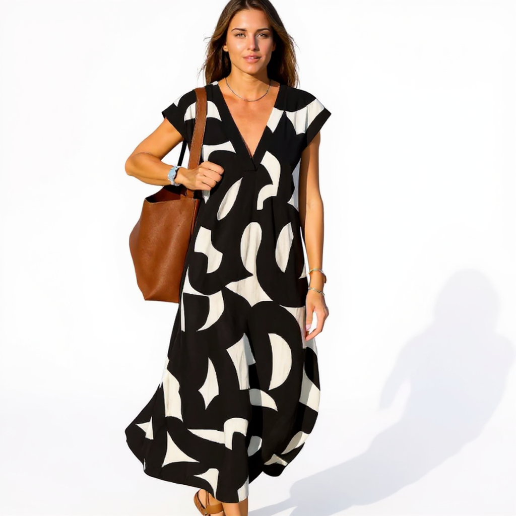 Vestido Ligero Con Escote En V Para Mujer Elegante Valeria