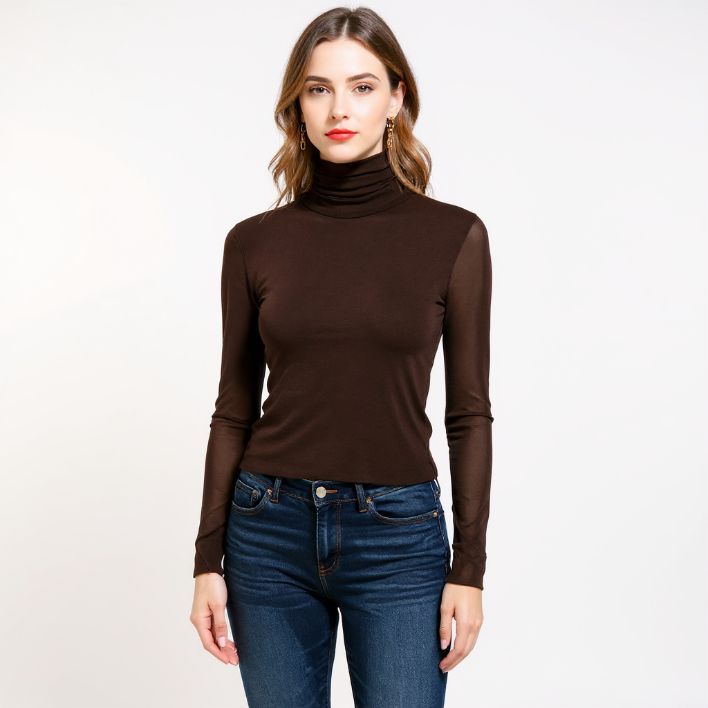 Suéter Cuello Alto Suave Con Elastano Sedoso Premium Elisa