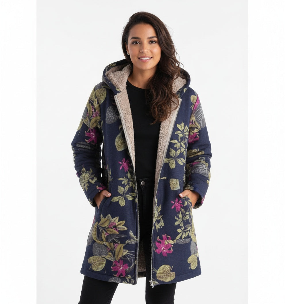 Chaqueta Polar Con Capucha Cálida Para Mujer Invierno Ana