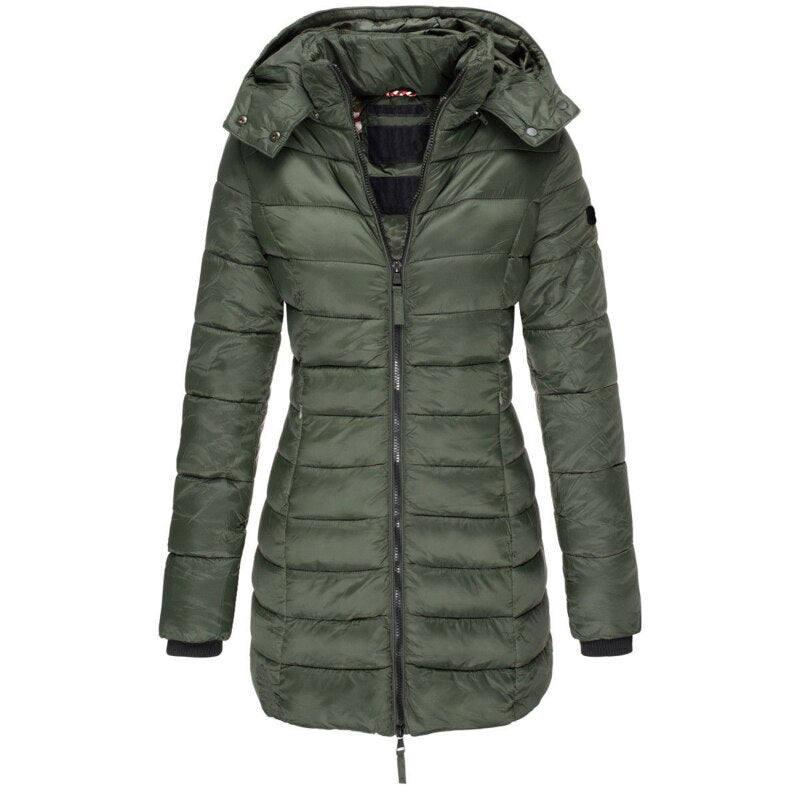Chaqueta de Poliéster Elegante Con Capucha Y Cremallera Ana