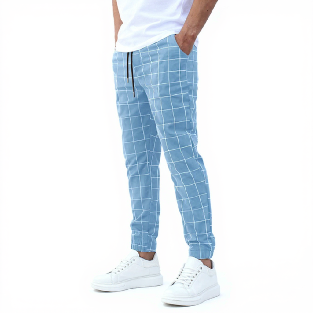 Pantalón De Chándal A Cuadros Cómodo Para Diario Carlos