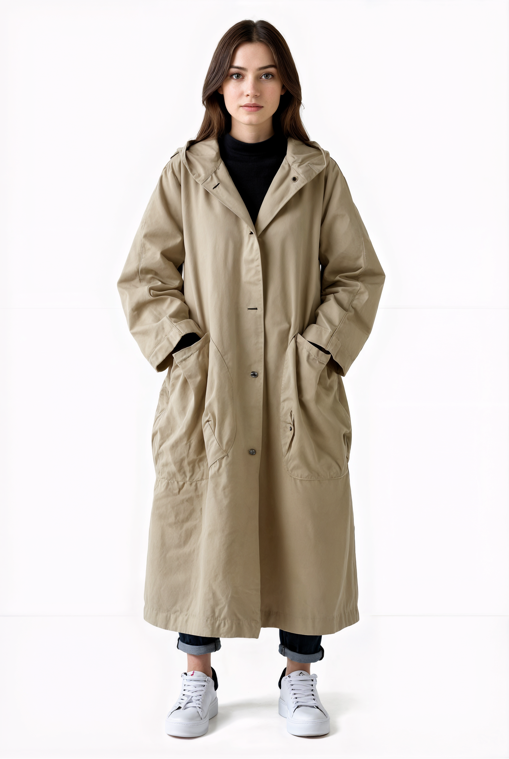 Abrigo Trench Oversized Elegante Y Versátil Moda Ana