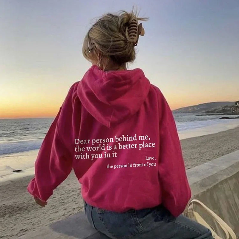 Sudadera Dear Person Behind Me Con Texto Blanco María