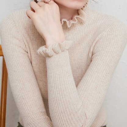 Organic Silk Turtleneck Sweater Warm Cozy