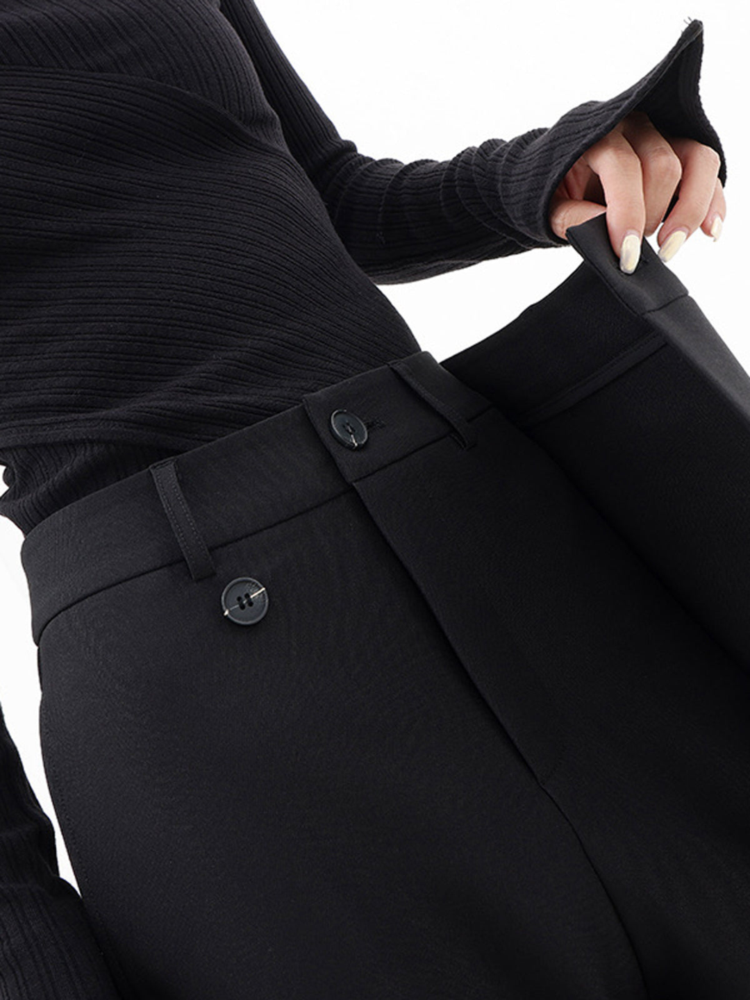 Pantalón Baggy Elegante Asimétrico Cintura Alta Carlos