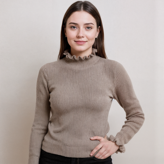 Organic Silk Turtleneck Sweater Warm Cozy