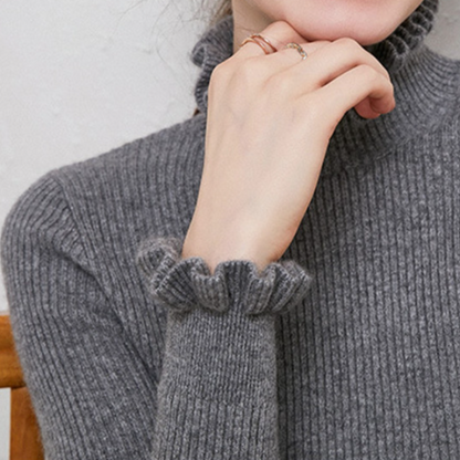Organic Silk Turtleneck Sweater Warm Cozy