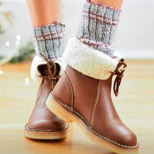 Botas Aisladas Con Doble Costura Y Cuero Premium Ana