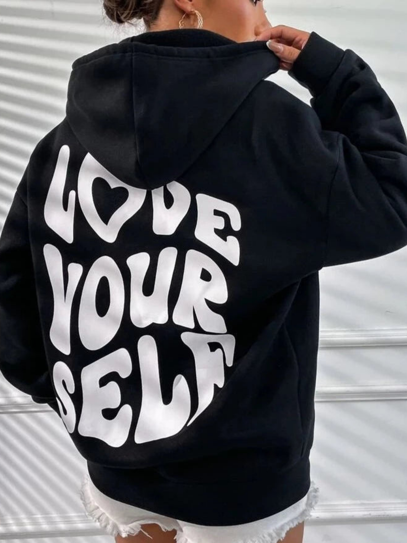 Sudadera Con Capucha Love Yourself Mensaje Inspirador Ana
