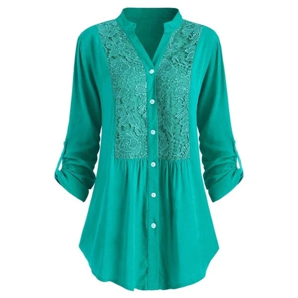 Blusa Larga Con Mangas Abullonadas Para Mujer Moderna Ana