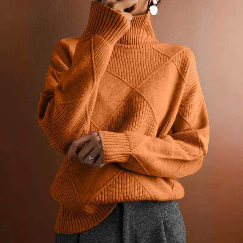 Suéter Cuello Alto Suave Y Cálido Para Mujer Estilo Ana