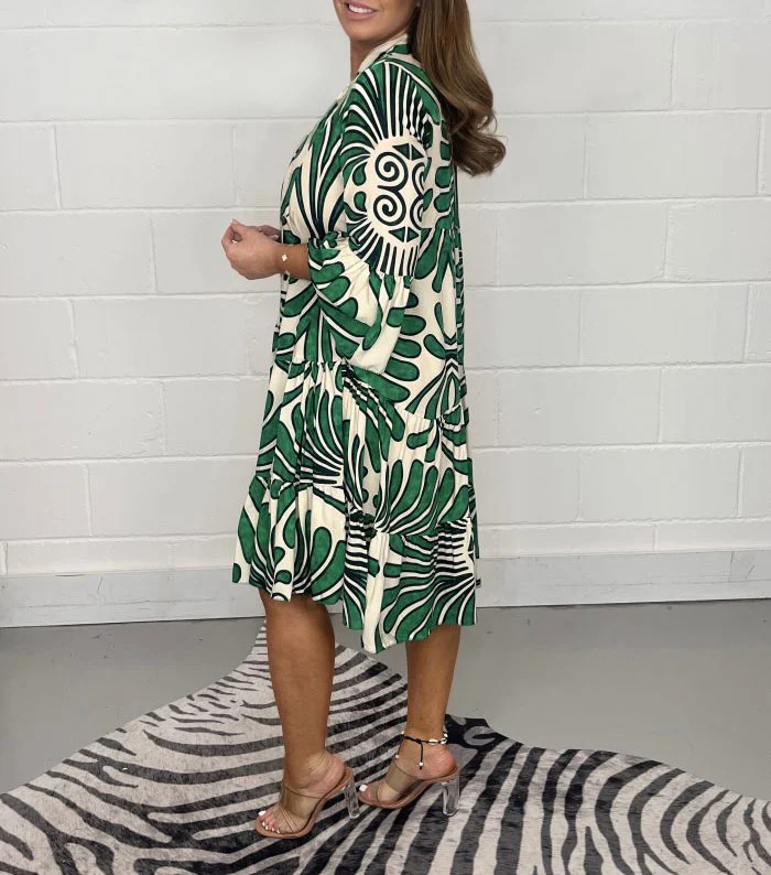 Vestido Verano Ligero Con Mangas Cortas Fresco Suave Ana
