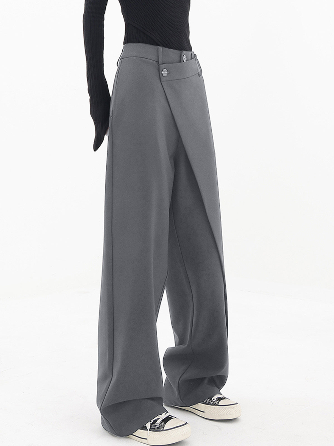 Pantalón Baggy Elegante Asimétrico Cintura Alta Carlos