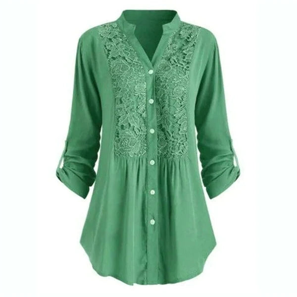 Blusa Larga Con Mangas Abullonadas Para Mujer Moderna Ana