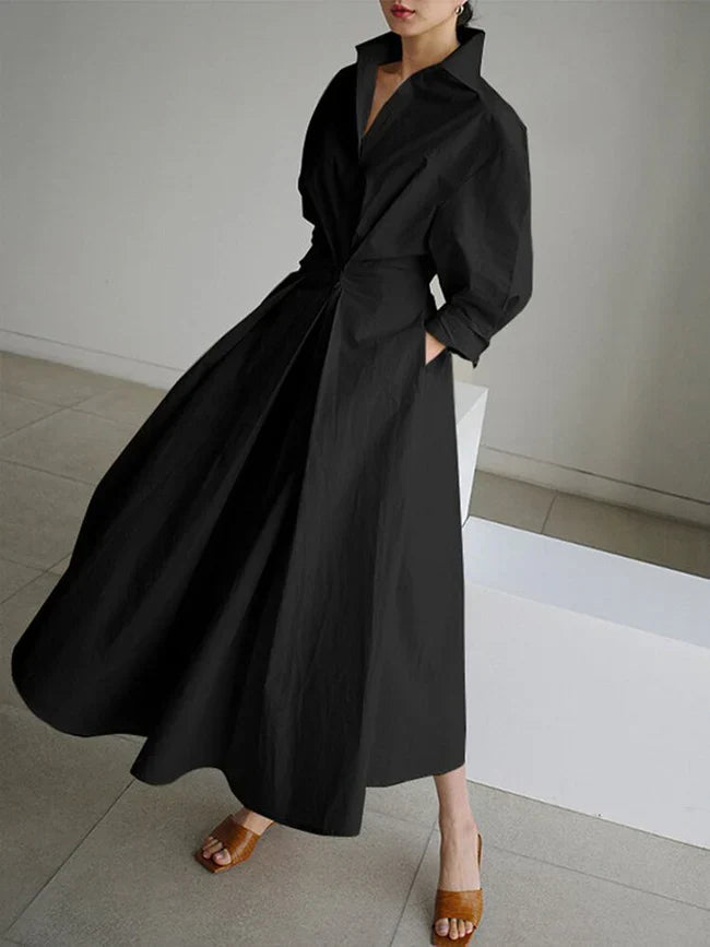 Vestido Maxi Lujo Con Aura Silueta Fluida Detalles Maria