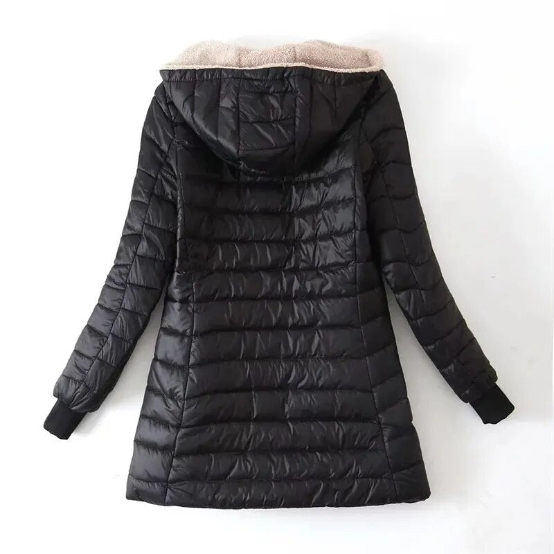 Chaqueta de Algodón con Capucha Mediana Reversible Ana
