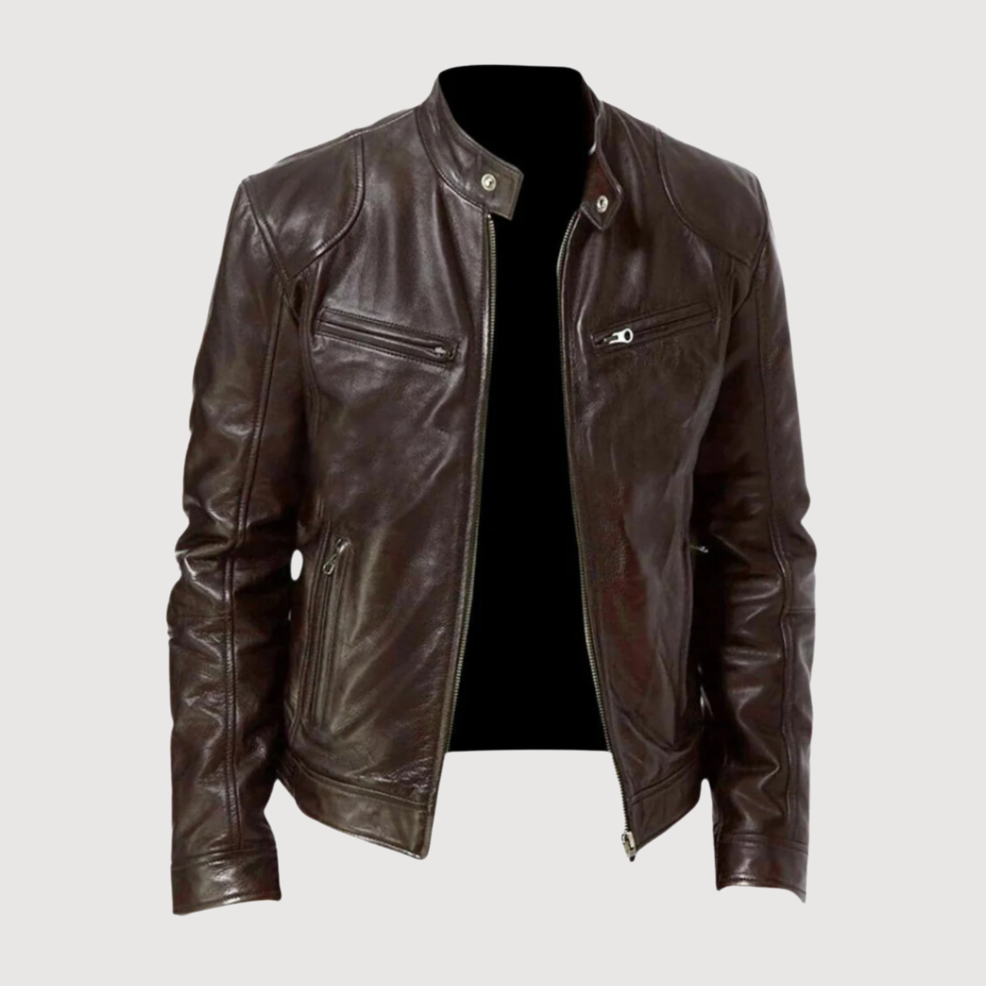 Chaqueta De Cuero Premium Con Estilo Moderno Carlos