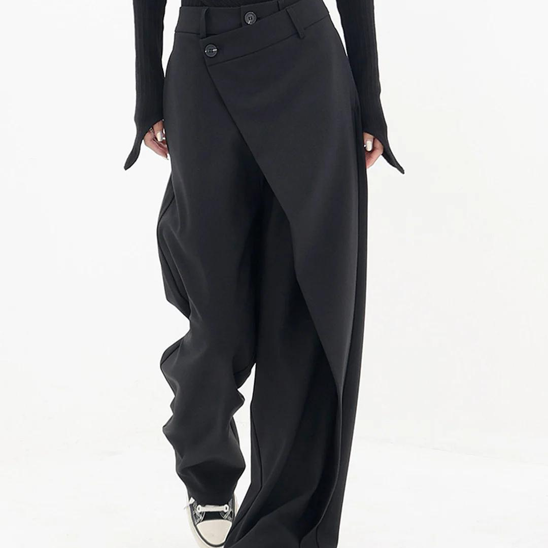 Pantalón Baggy Elegante Asimétrico Cintura Alta Carlos