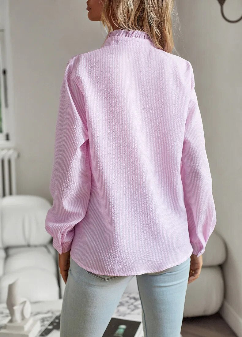 Blusa Mujer Con Volantes Elegante Cómoda Todo Día Ana
