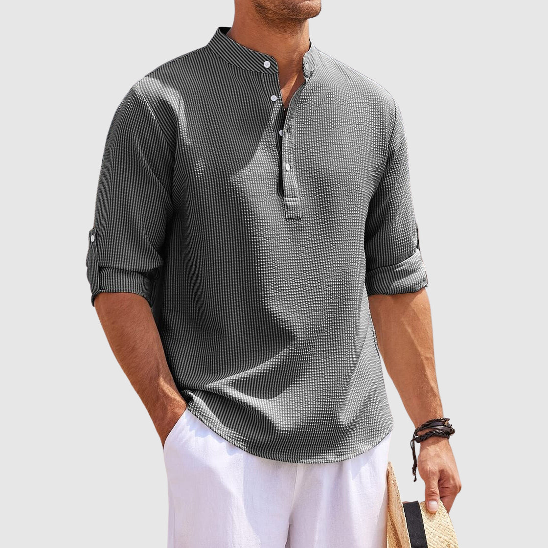 Camisa Henley Suave Y Transpirable Con Estilo Moderna Ana