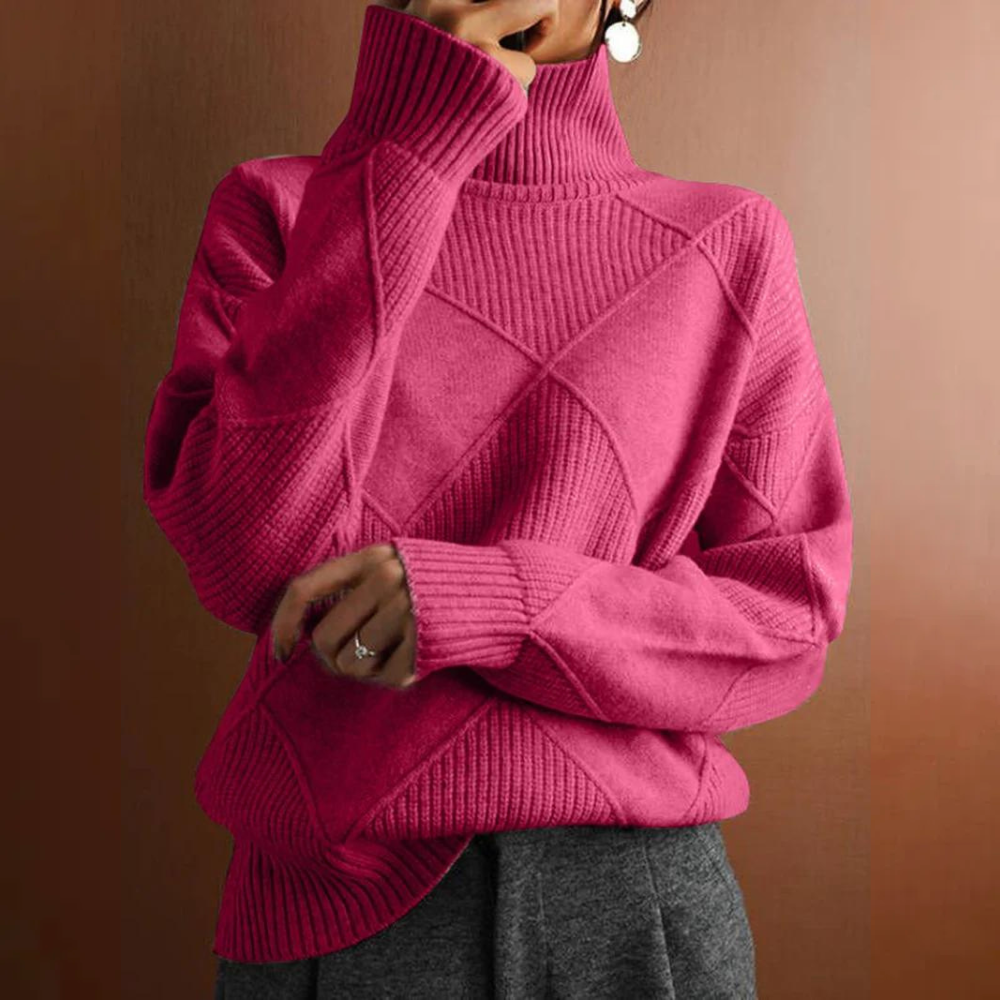 Suéter Cuello Alto Suave Y Cálido Para Mujer Estilo Ana